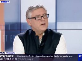 Michel Onfray sur le plateau de BFM TV