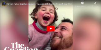 Syrie Un papa apprend à sa fille à rire au son des bombes plutôt que de pleurer - VIDEO