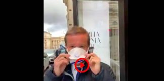 Coronarivus Dupont Aignan se ridiculise alors qu'il se plaint d'un masque porté à l'envers