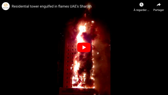 Emirats arabes unis un incendie spectaculaire ravage une tour résidentielle de 50 étages - VIDEO