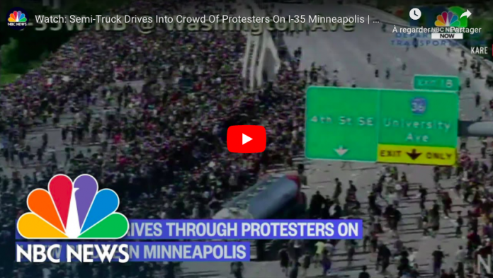 Affaire Georges Floyd un semi-remorque fonce sur la foule de manifestants à Minneapolis - VIDEO