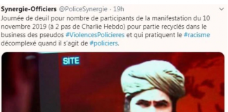 Le syndicat de Police Synergie-Officiers accusé de racisme suite à un tweet scandaleux