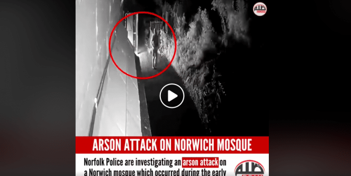 Royaume-Uni une vidéo montre un homme mettant le feu à une mosquée, une enquête ouverte