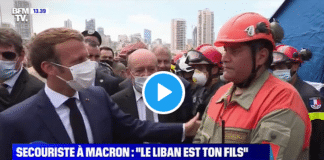 En déplacement au Liban, Emmanuel Macron interpelé par un secouriste devant les caméras