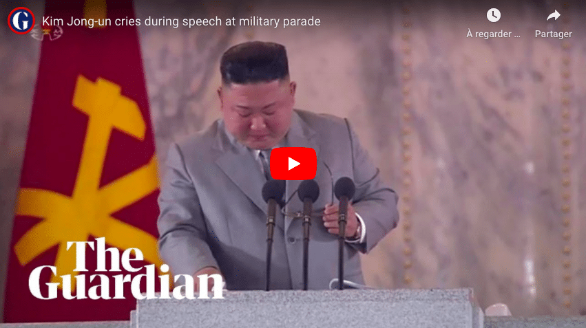 Corée du Nord Kim Jong-un pleure en présentant ses excuses à son peuple