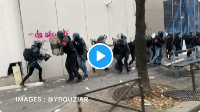 Des policiers attaqués au marteau hier lors des manifestations - VIDÉO
