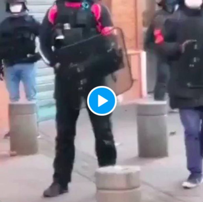 Toulouse la police frappe et embarque une femme qui a refusé de témoigner contre un manifestant - VIDEO