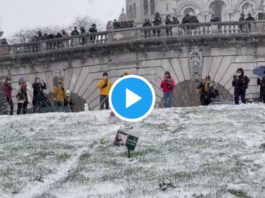 Neige à Paris : des vidéos insolites de skieurs sur les allées de Montmartre