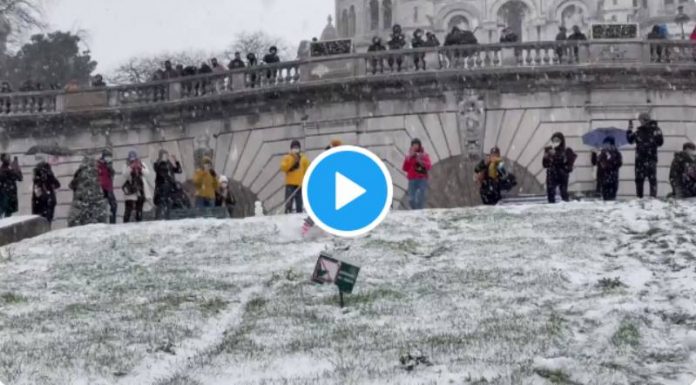 Neige à Paris : des vidéos insolites de skieurs sur les allées de Montmartre