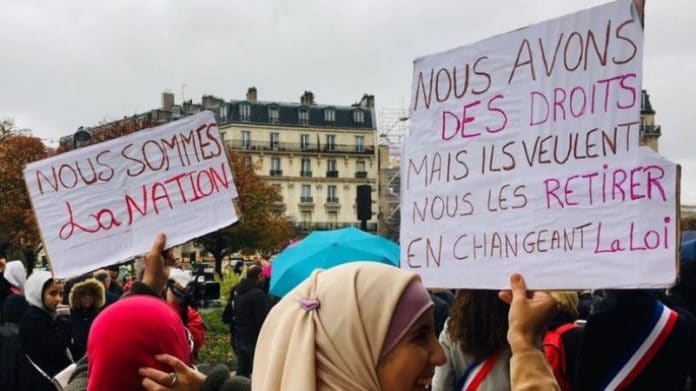Paris - manifestation pour dénoncer les « lois islamophobes et la discrimination anti-musulmane » 