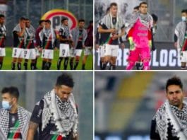 Une équipe de football chilienne porte le keffieh en solidarité avec les Palestiniens