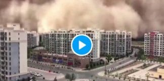 Chine la ville de Dunhuang disparaît sous une gigantesque tempête de sable - VIDEO