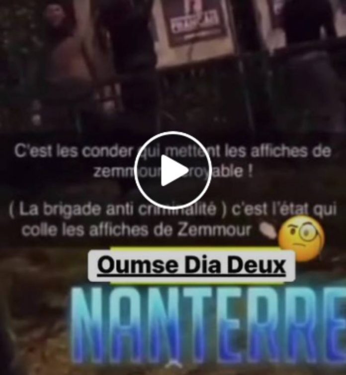 Nanterre des policier surpris collant des affiches d’Eric Zemmour sur les murs de la ville - VIDEO