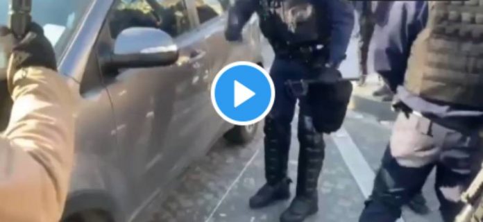 « Convoi de la Liberté » Un policier brise la vitre d’un automobiliste -VIDEO