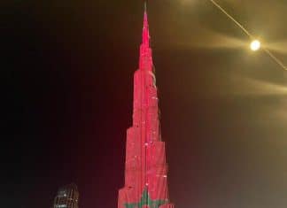Dubaï - Après la victoire en Coupe du Monde, Burj Khalifa s’illumine aux couleurs du Maroc