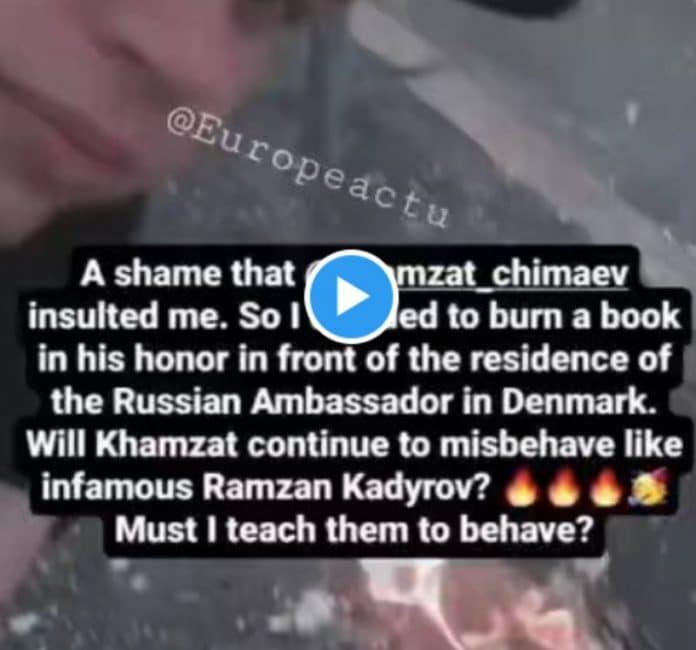 Rasmus Paludan brûle un autre Coran et provoque le combattant musulman Khamzat Chimaev | alNas.fr