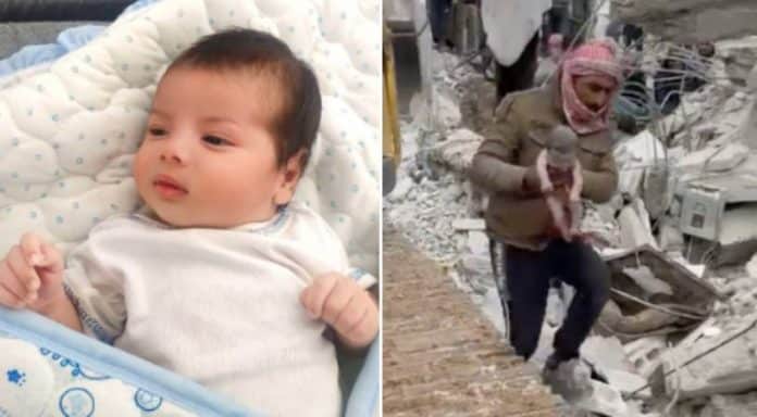 Syrie le bébé né pendant le tremblement de terre a été adopté - VIDEO
