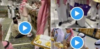 Aïd al-Fitr grande distribution de chocolats dans la Mosquée Sacrée - VIDEO