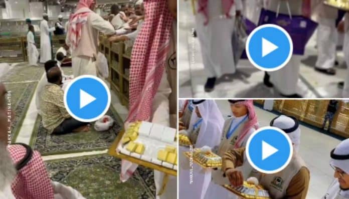 Aïd al-Fitr grande distribution de chocolats dans la Mosquée Sacrée - VIDEO