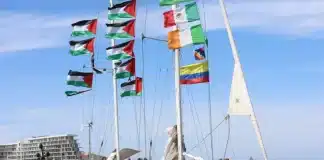 Navire de la Flottille Global Sumud quittant Bizerte pour Gaza, 14 sept. 2025