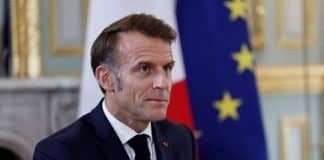 Emmanuel Macron en visioconférence avec des dirigeants européens et arabes sur la situation au Moyen-Orient, Palais de l’Élysée, 15 septembre 2025.