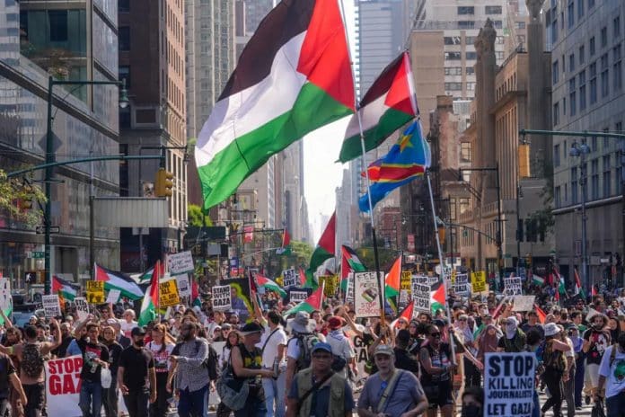 Manifestation soutien Palestine Amerique