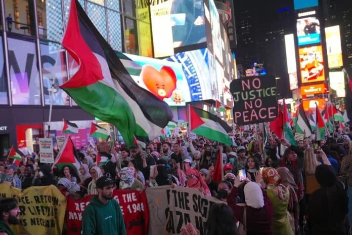 Manifestants pro Palestine New York