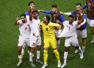 La Jordanie en finale de la Arab Cup L’équipe nationale de football de Jordanie célébrant le victoire face à l'Arabie Saoudite.