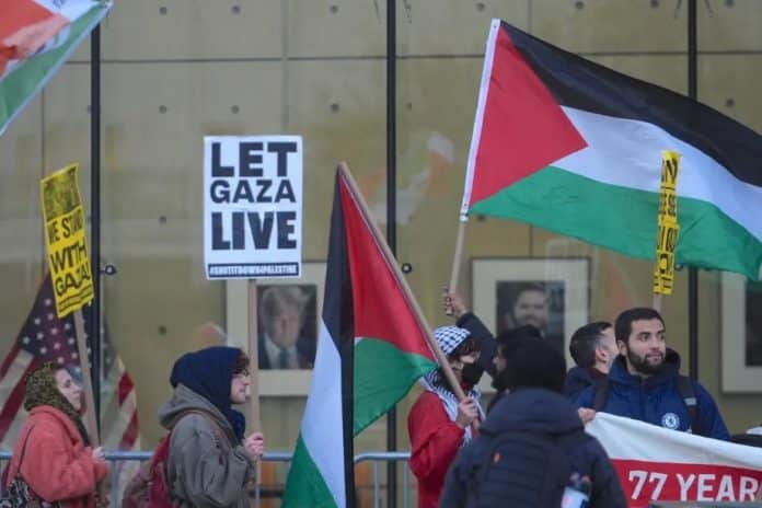 Manifestants pro palestine a new-york