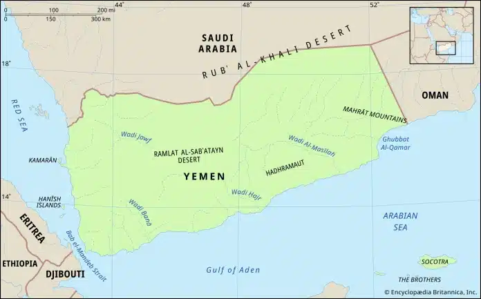 Yemen-map-features-locator