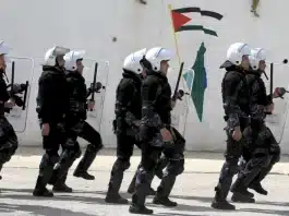 Formation des policiers palestiniens en Egypte pour la sécurité après guerre, à Gaza.