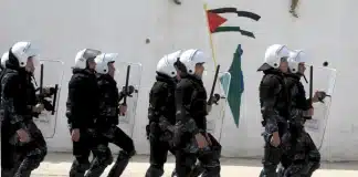 Formation des policiers palestiniens en Egypte pour la sécurité après guerre, à Gaza.