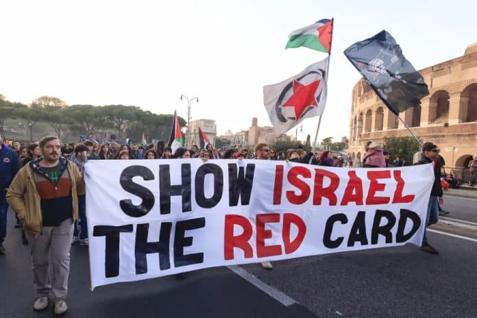 Manifestation contre projet loi finances Italie