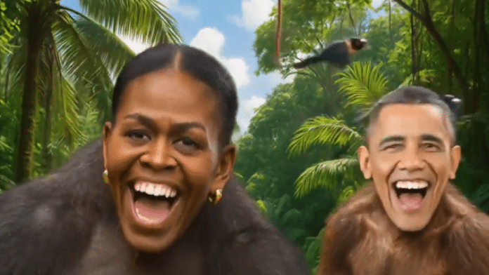 Trump caricature Obama